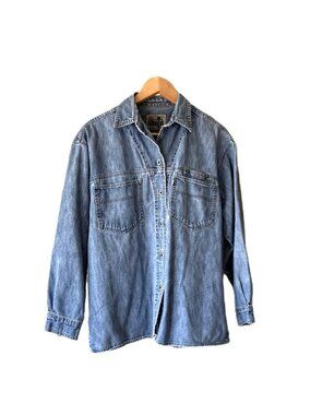 Vintage Levi's SilverTab Denim Shirt | 90s Oversized Western Women's Medium